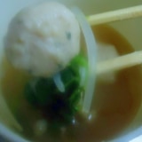 冷凍野菜・冷凍つくねで作る　レンジで団子スープ